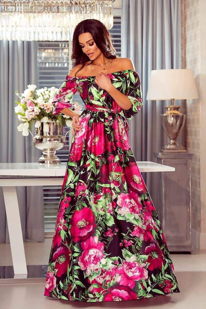 maxi satin print dress 7