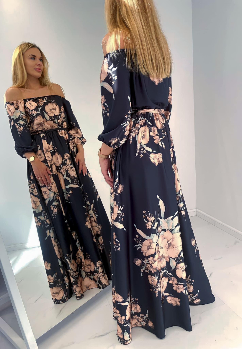 maxi satin print dress 10