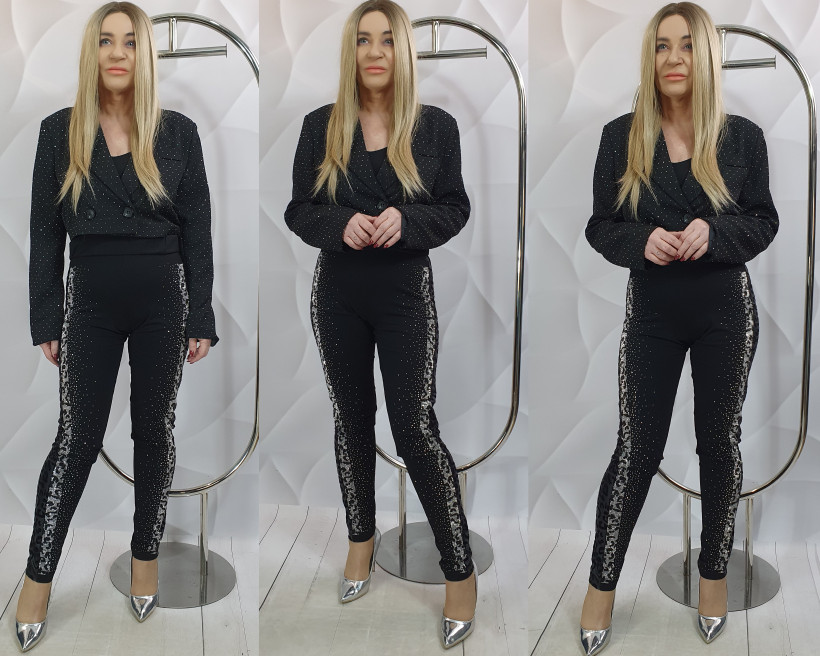 LEGINSY DELUX 5117 RB15 CZARNO-SREBRNE %PRZECENA