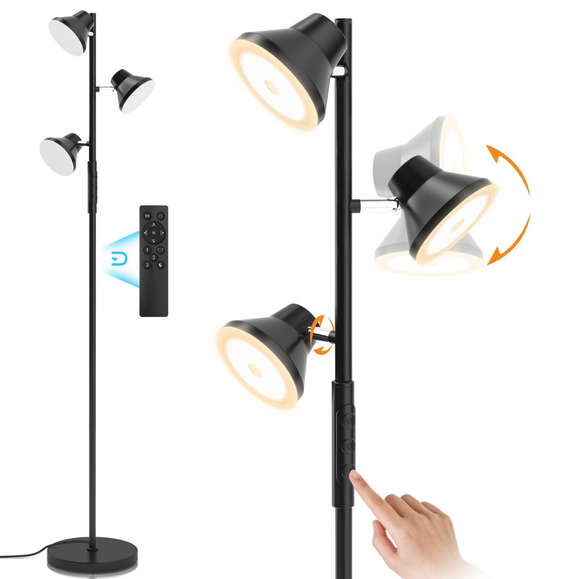 Ściemnialna lampa podłogowa 36 W 3 punktowa