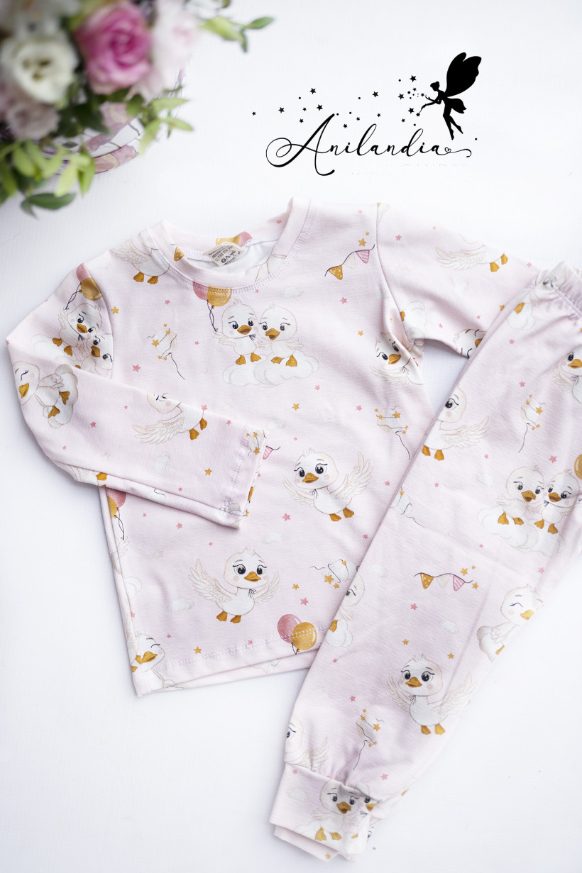 Piżama dł.rękaw kaczuszki z balonami na różu Haydi