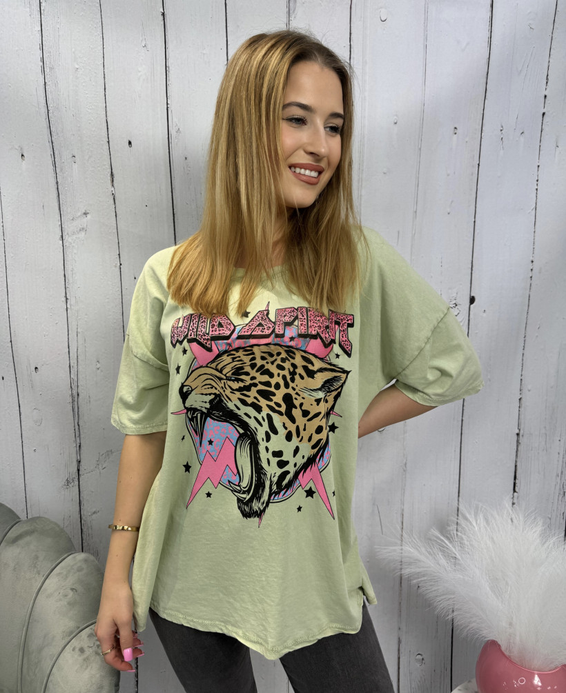Pistacjowa bluzka dekatyzowana WILD SPIRIT