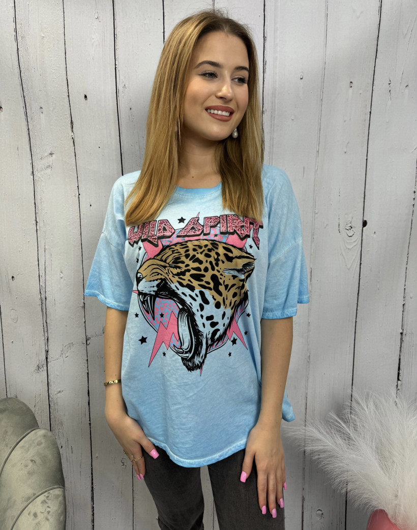 Niebieska bluzka dekatyzowana WILD SPIRIT