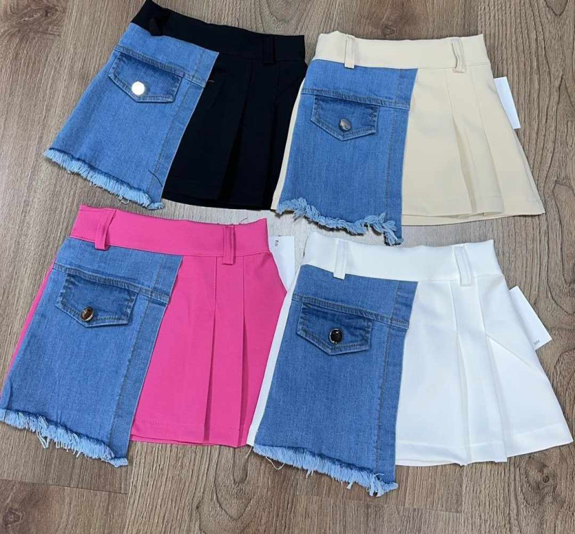 Spódnica pliska + jeans