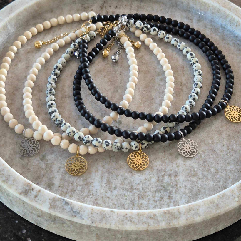 By o la la..! naszyjnik choker z naturalnych kamieni
