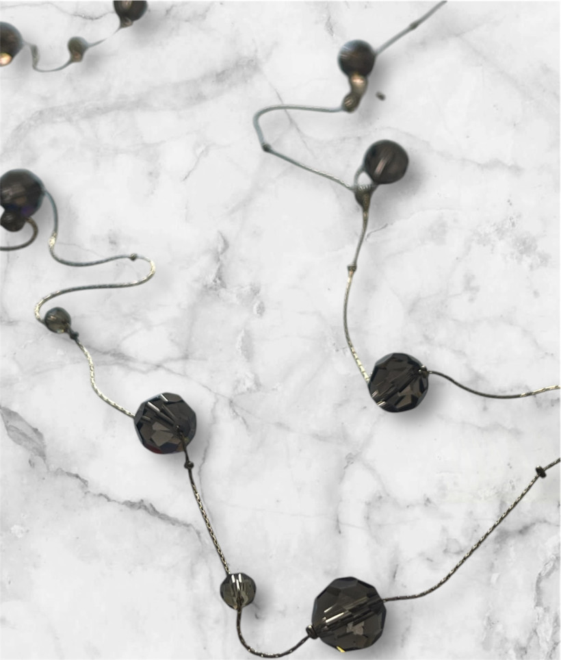 Naszyjnik grafitowe kulki