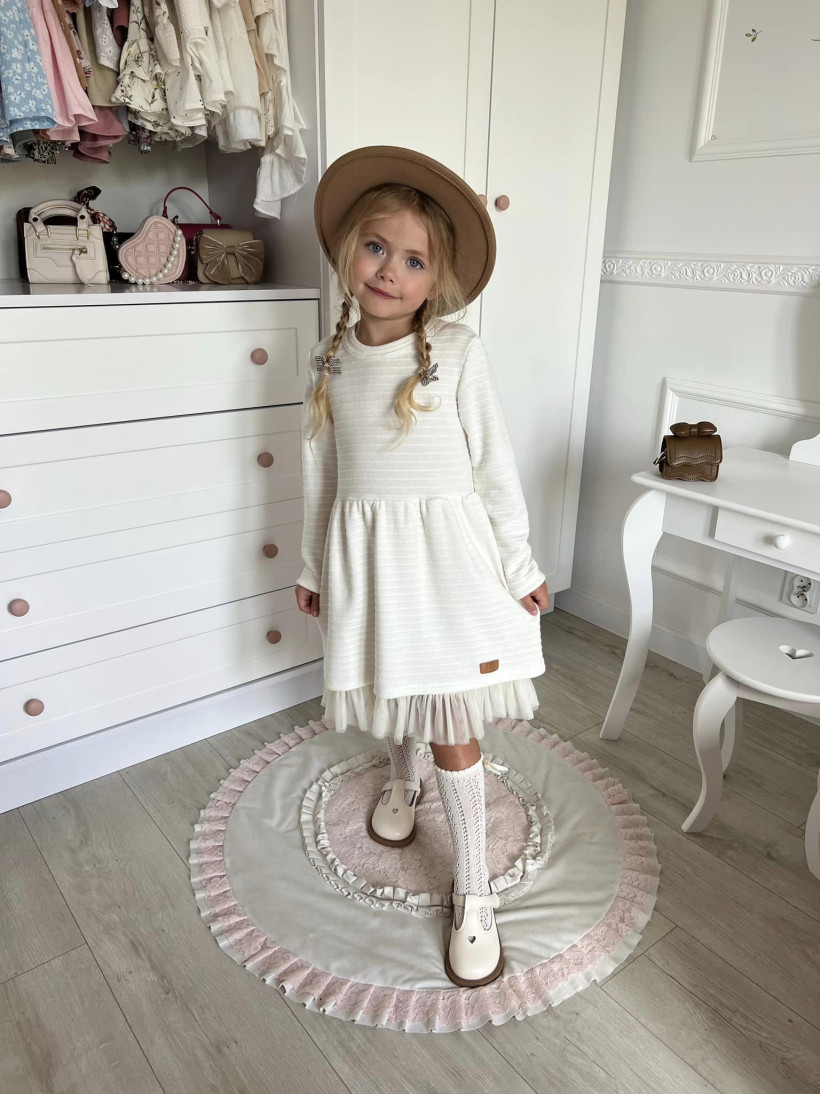 Sukienka Donna ecru z tiulem Zuzi