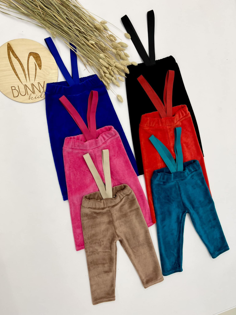Leginsy welur chaber z szelkami Bunny Kids