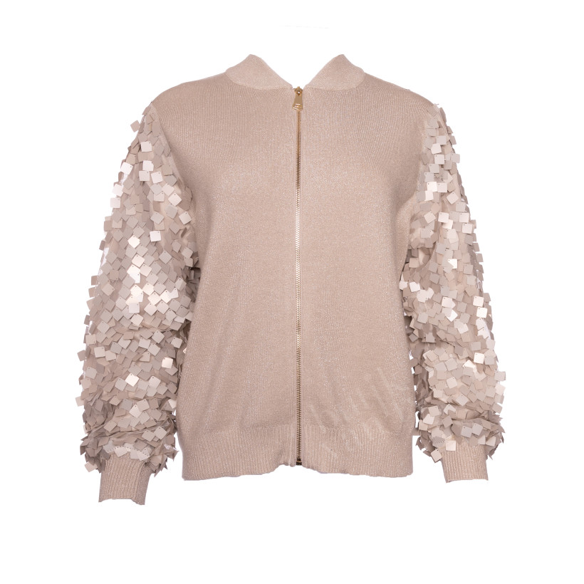 SWETER CEKINY BEIGE R.S/M CD98937T