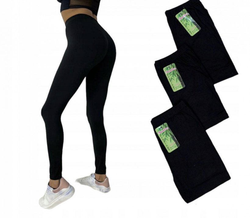 Legginsy bambus wąska guma DUŻE ROZMIARY