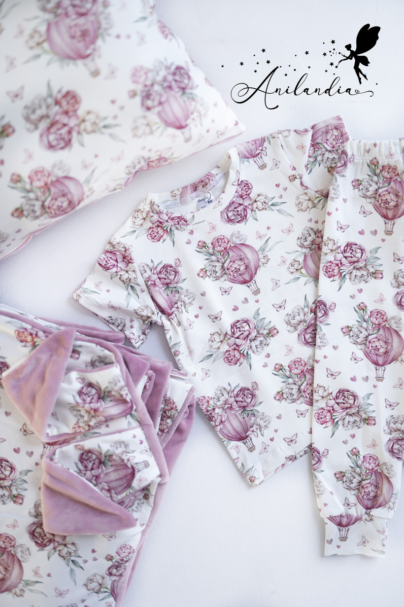 Piżamka peoniowe baloniki na beli Haydi