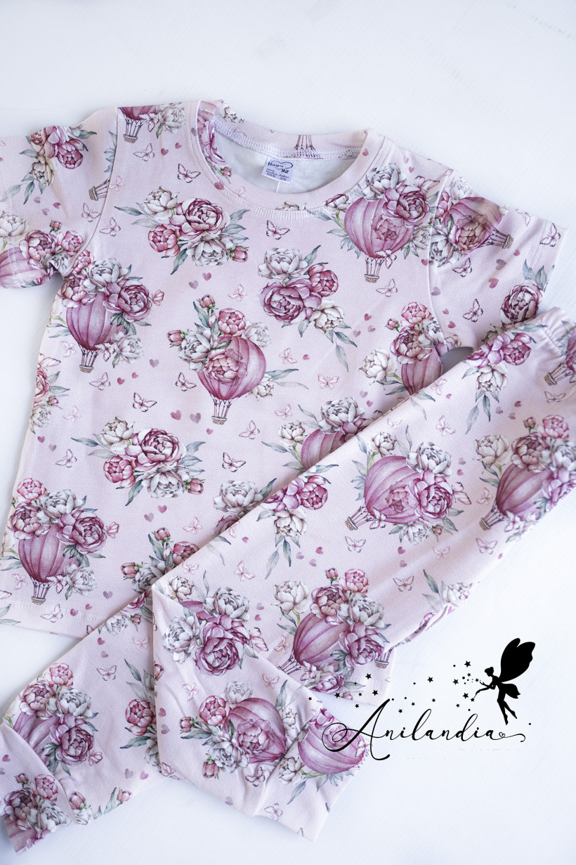 Piżamka peoniowe baloniki na różu Haydi