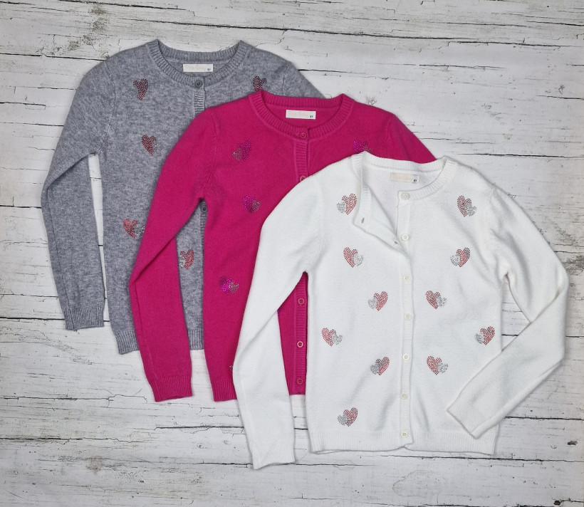 Sweterek rozpinany Serduszka