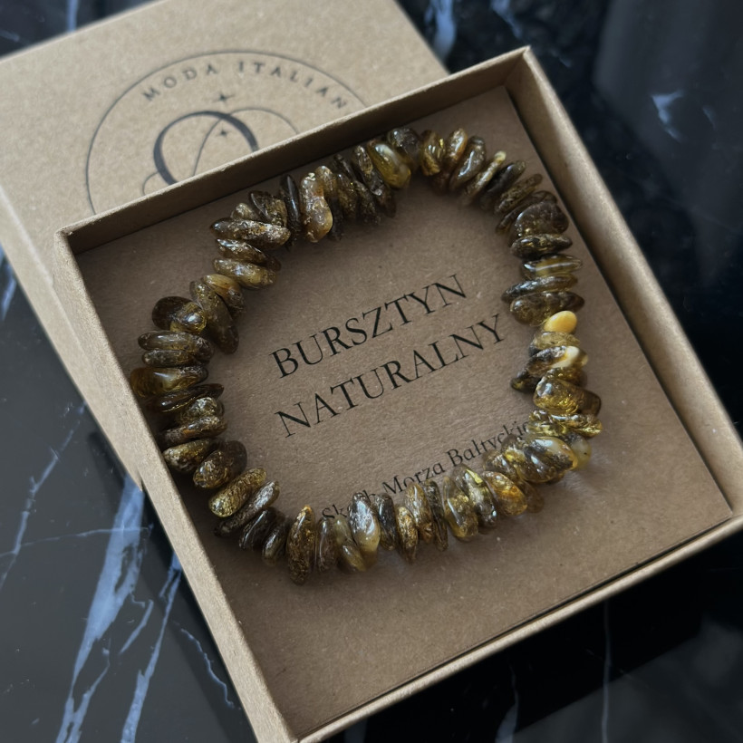 XO106 Bransoletka bursztyn sieczka