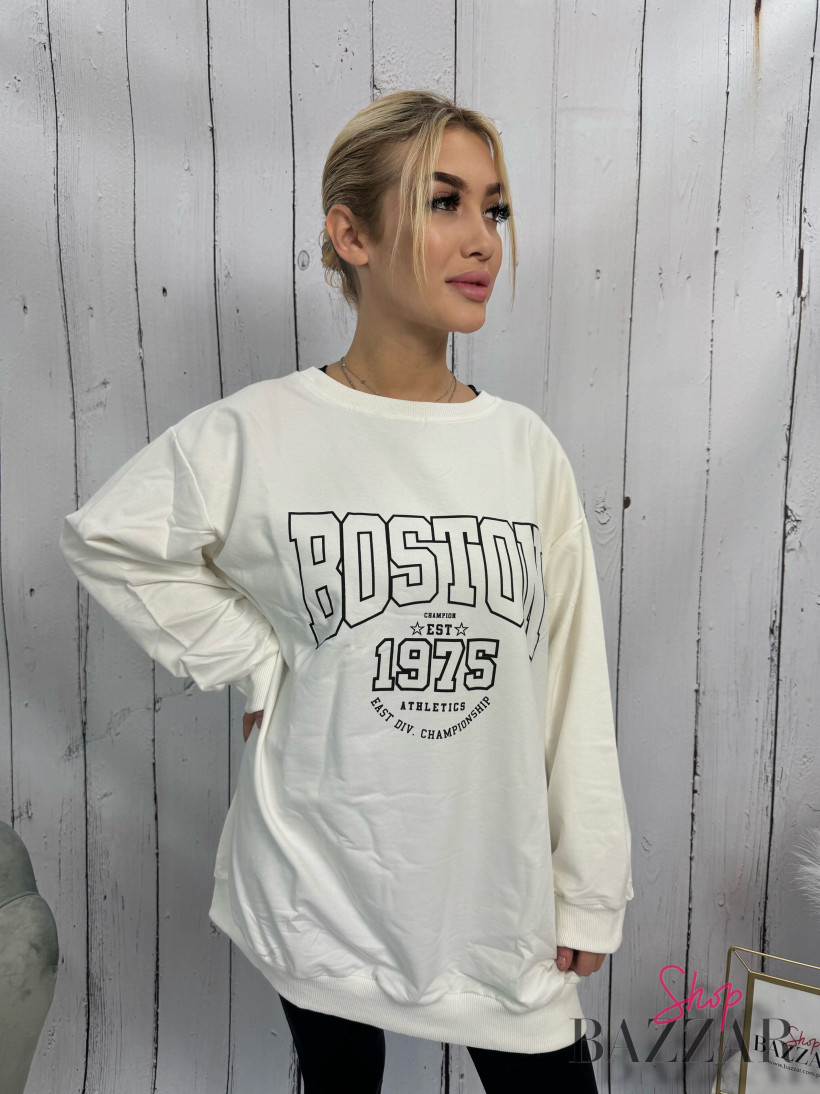 Biała bluza Boston