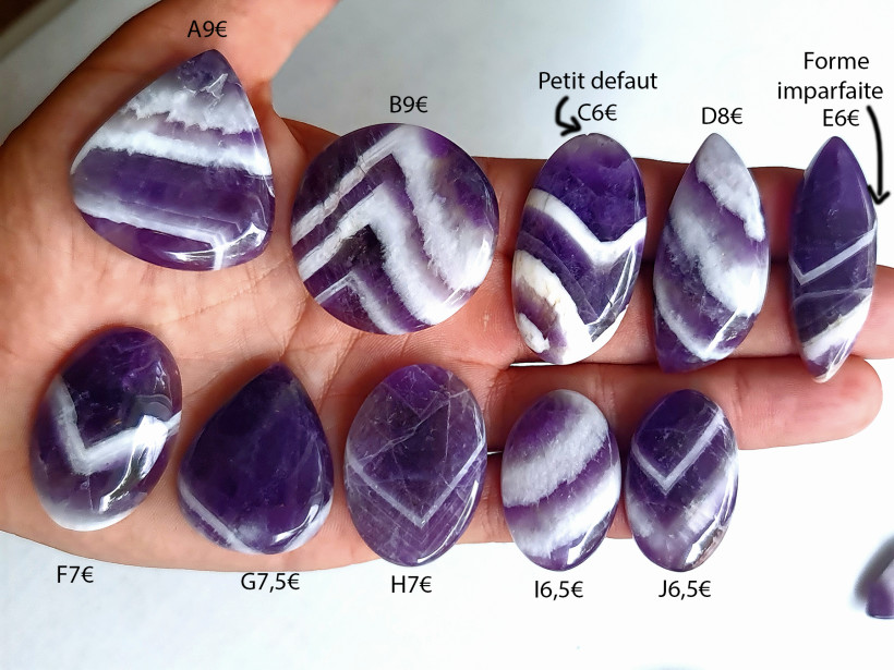 Cabochon améthyste chevron