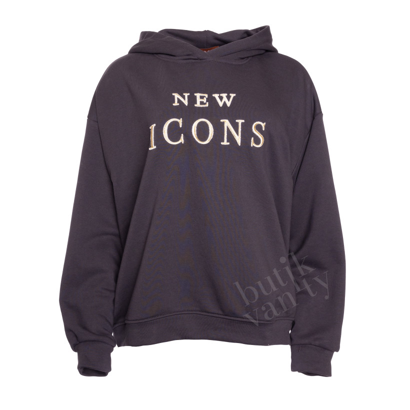 BLUZA NAPIS DARK GREY Z2217G