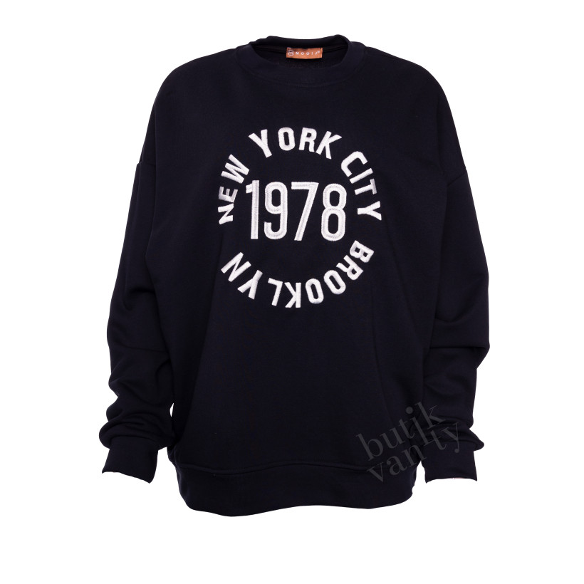 BLUZA NADRUK BLU Z2218N