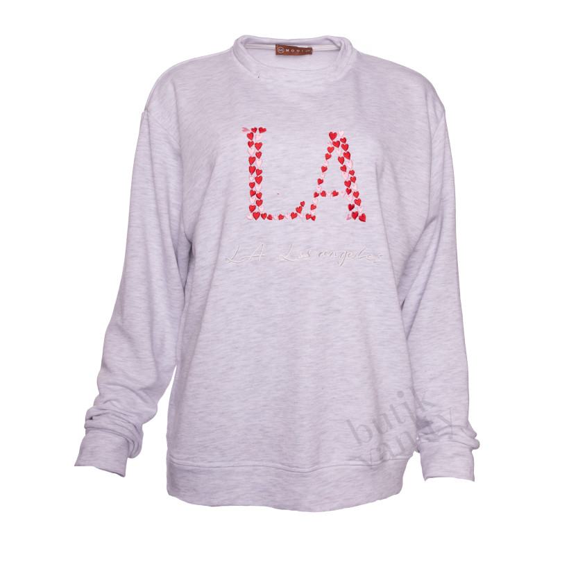 BLUZA NADRUK LA GRIGIO Z2058G