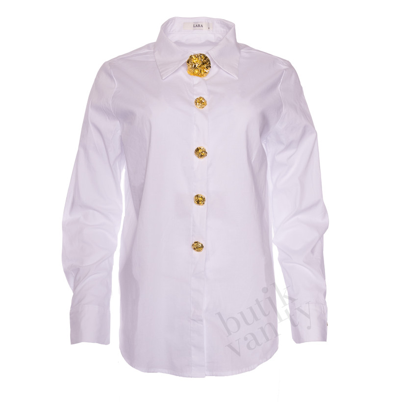 KOSZULA ZŁOTY GUZIK WHITE R.L  MM6970W