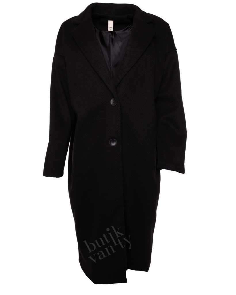 PŁASZCZ KLASYCZNY JODEŁKA CZARNY 7298JB