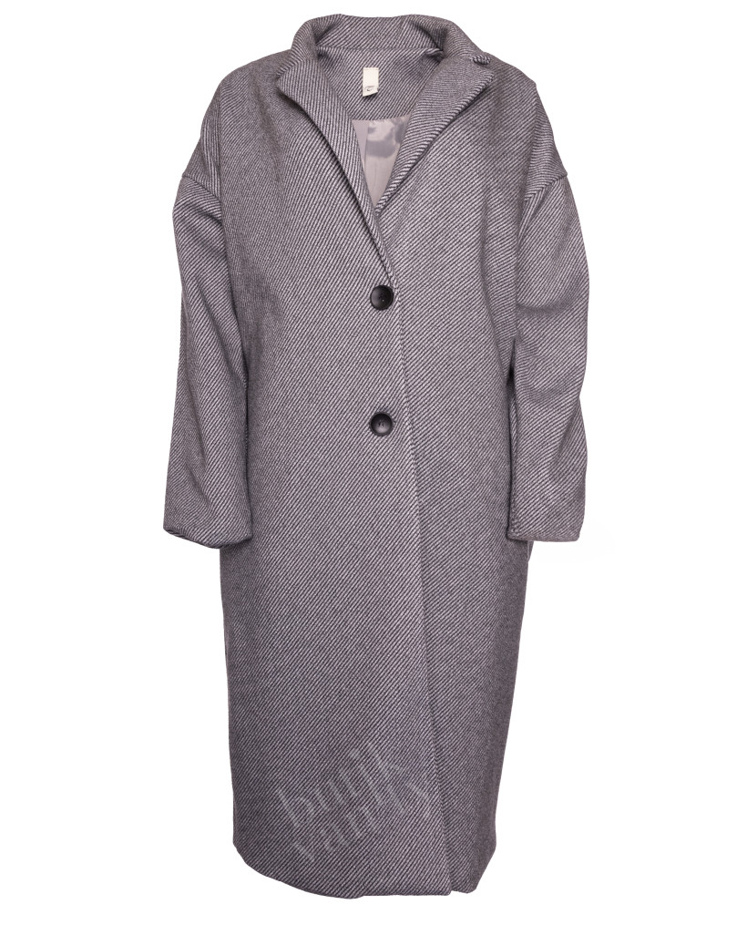 PŁASZCZ KLASYCZNY JODEŁKA CIEMNY POPIEL 7298JG