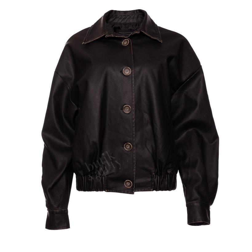 BOMBER PRZECIERANY CZARNY R.M/L  G01505B