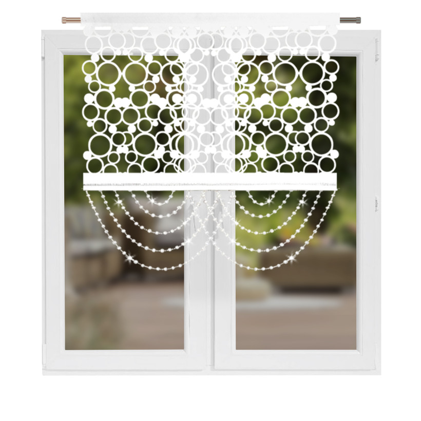 Panel dekoracyjny biały z kryształkami   100x100 L617