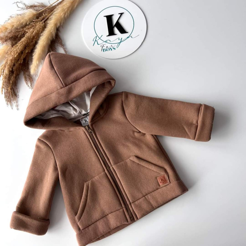 OCIEPLANA BLUZA Z KAPTUREM KAMEL KAYA