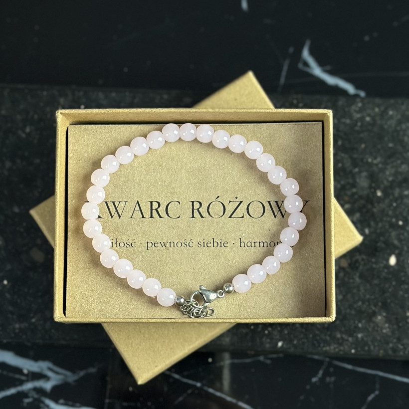 XO127 Bransoletka Kwarc Różowy