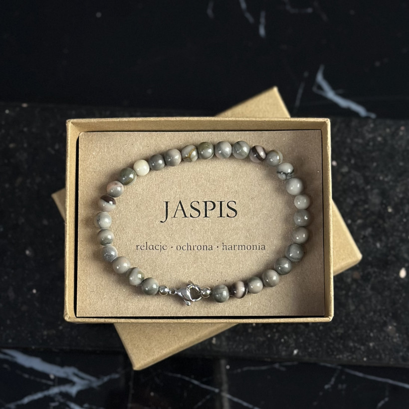 XO129 Bransoletka Jaspis Kamienie Naturalne