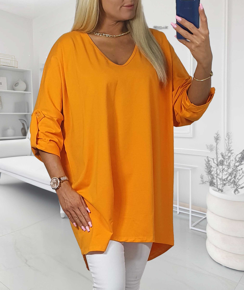 Bawełniana Tunika Plus Size  KLARA - rudy