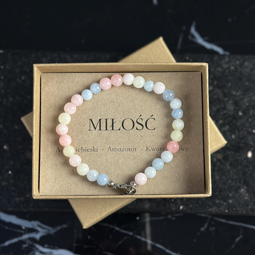 XO131 Bransoletka Miłość Kamienie Naturalne