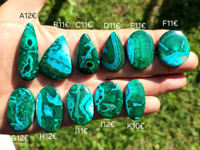 Cabochon Malachite chrysocolle 