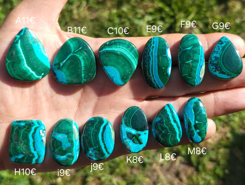 Cabochon Malachite chrysocolle