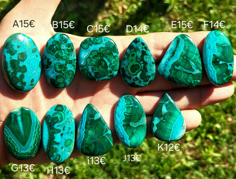 Cabochon Malachite chrysocolle