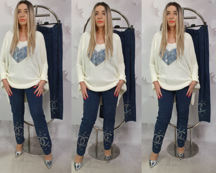 LEGINSY FONDA 4039 SK45 %PRZECENA JEANS