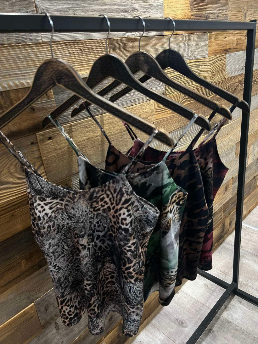 By o la la..! top satynowy print