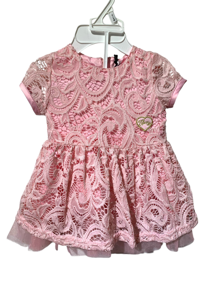 Sukienka GUESS 0-3 m różowa koronka