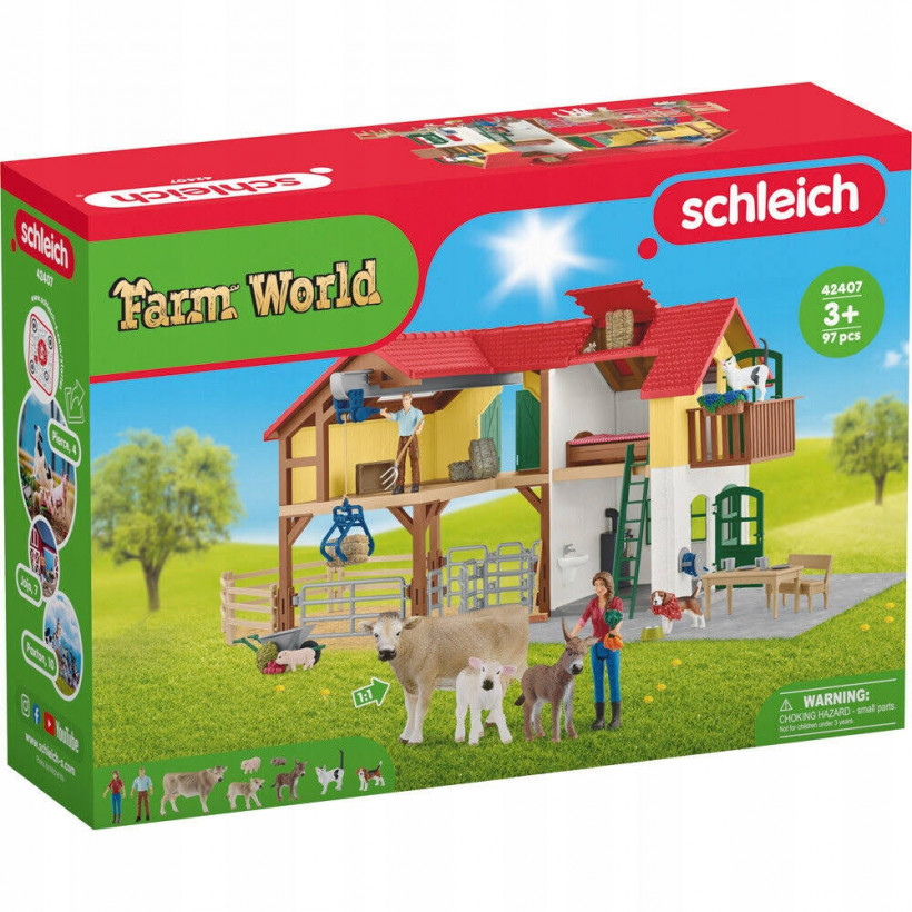 H11 Schleich 43407 Farm World Zestaw stajnia ze zwierzętami 