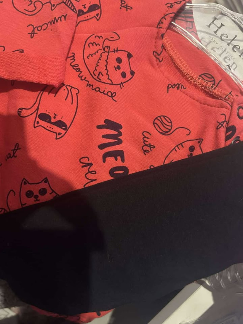 Komplet legi +bluza 62 czerwony od Le bebe