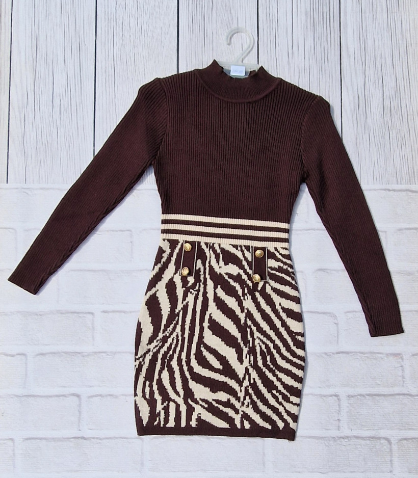 Sukienka Zebra sweterkowa