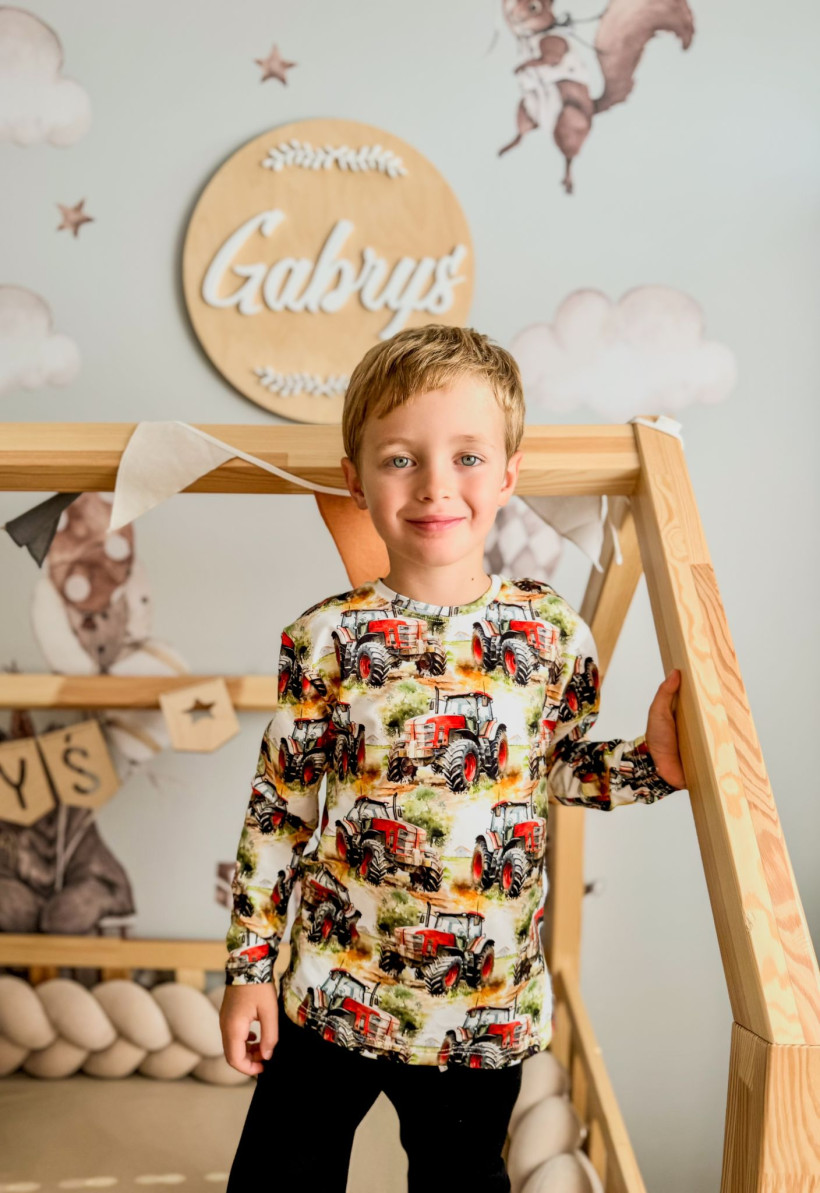 Bluzka Traktory czerwone chłopiec Chrisma