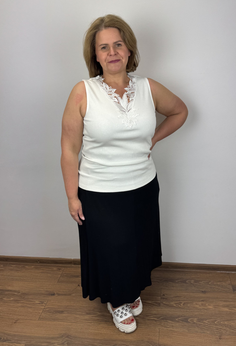 Spódnica prążkowa na gumce (42/44, 46/48) - oc - 27010 - czarna