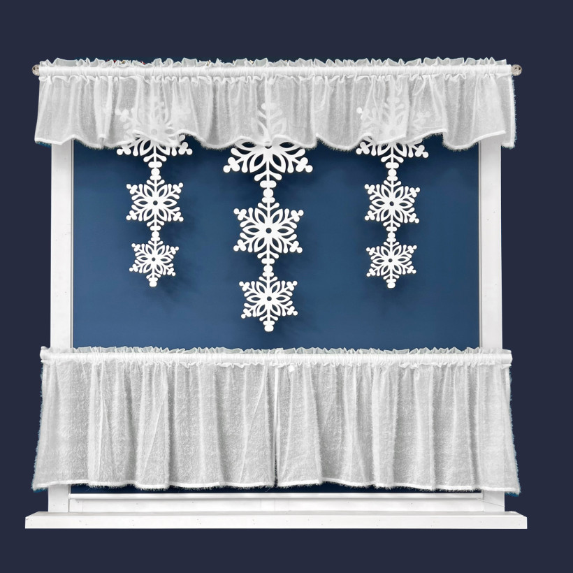 Zestaw dekoracyjny śnieżynki 300x100cm 140x50cm L682S