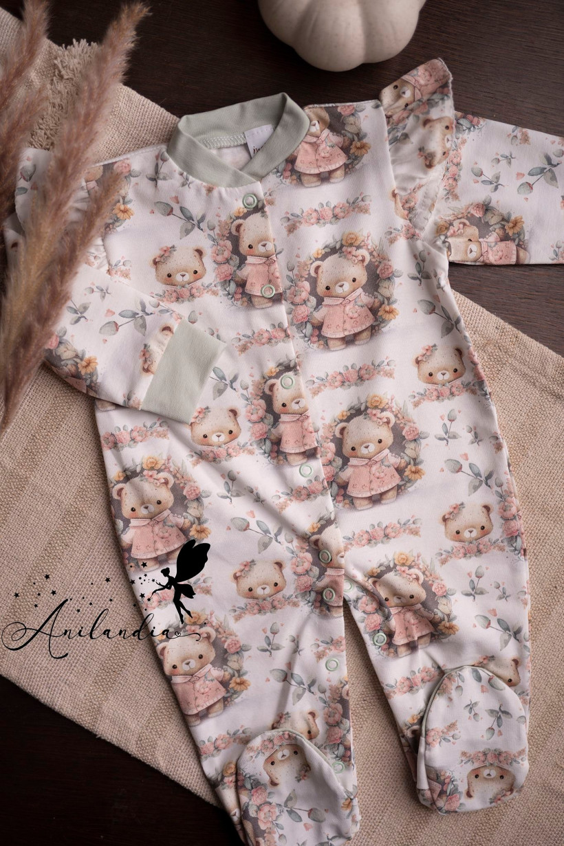 Pajac kwieciste misiaczki MaLu