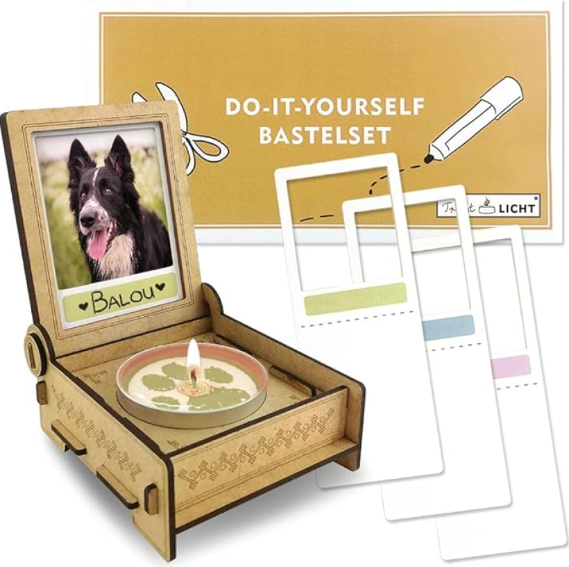 TROSTLICHT Świeca żałobna ze zdjęciem, pamiątka, pies, kot