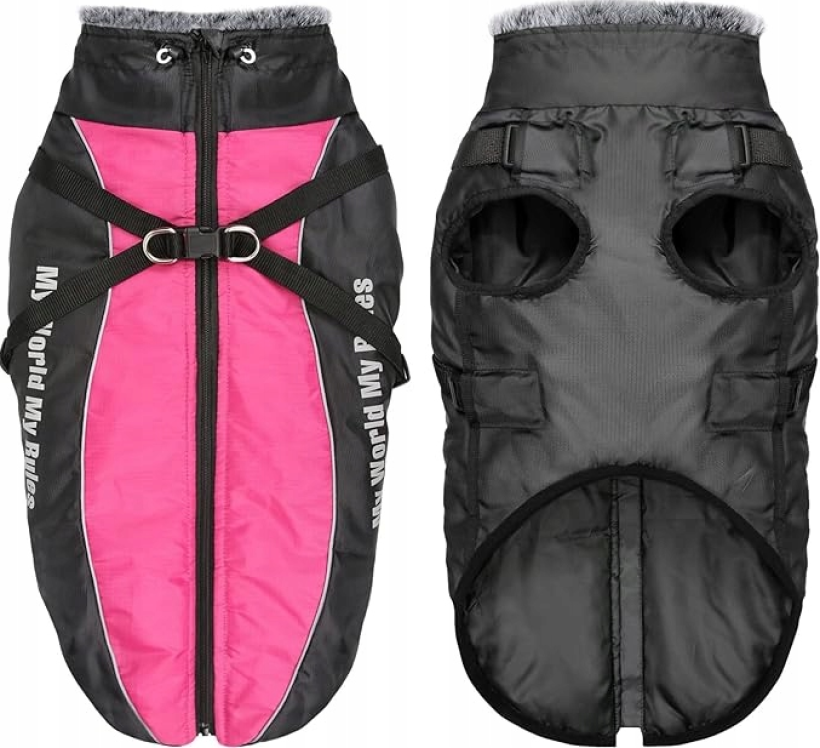 Taglory Płaszcz dla psa z uprzężą 3XL