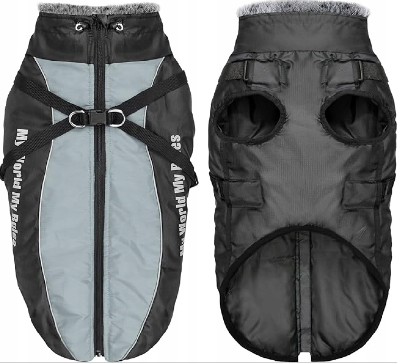 Taglory Płaszcz dla psa z uprzężą 4XL