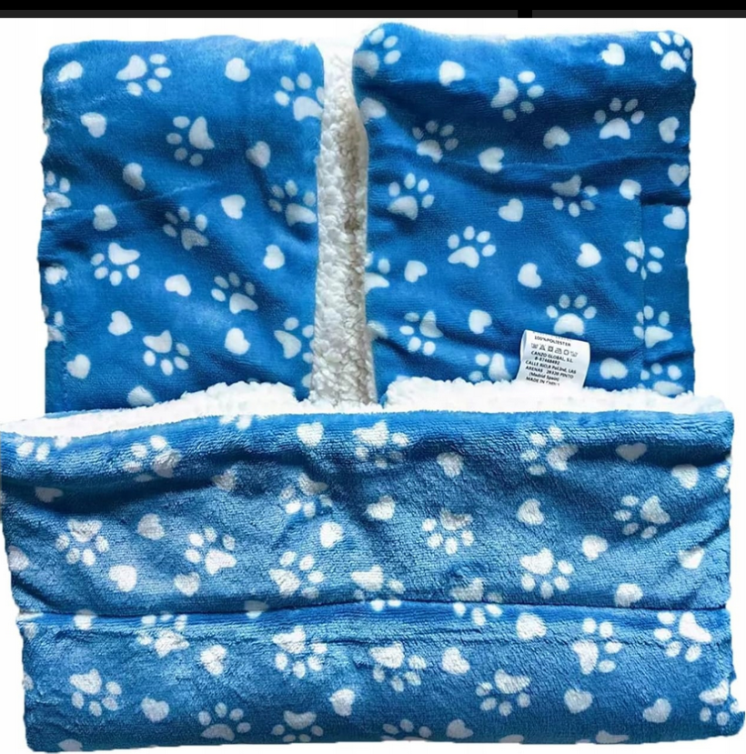 FANLINPT mata dla psa biały, odcienie niebieskiego 110 cm x 75 cm